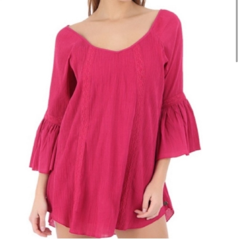 Billabong Earth Dancin Lace Bell Sleeve Dress